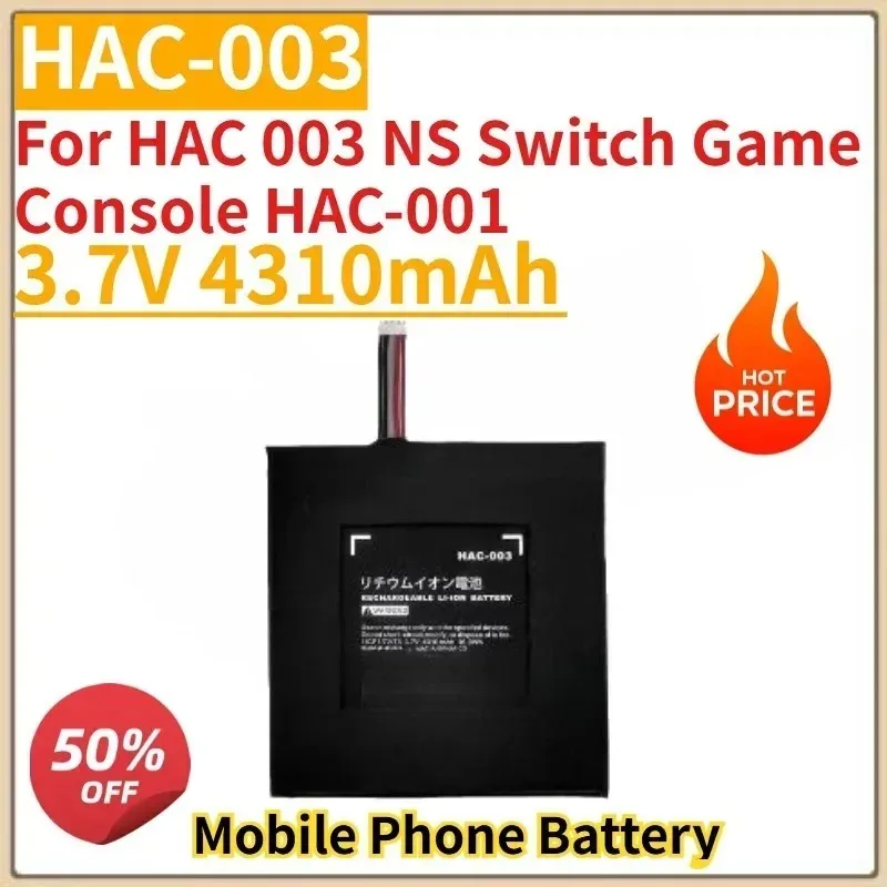 HAC 003 NS 스위치 게임 콘솔 HAC-001 용 고품질 새 정품 HAC-003 충전식 배터리 3.7V 4310mAh