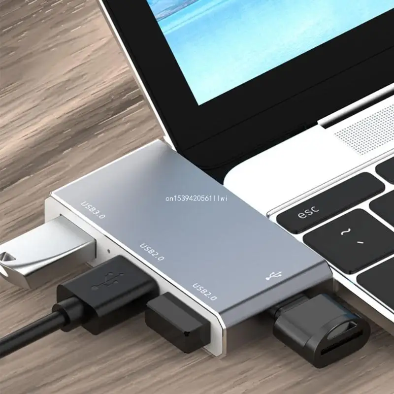 Mini Zinc Alloy USB Type C Hub 4 in 1 Multi port USB Type C Docking Station High Speed Adapter for PC Laptop Dropship