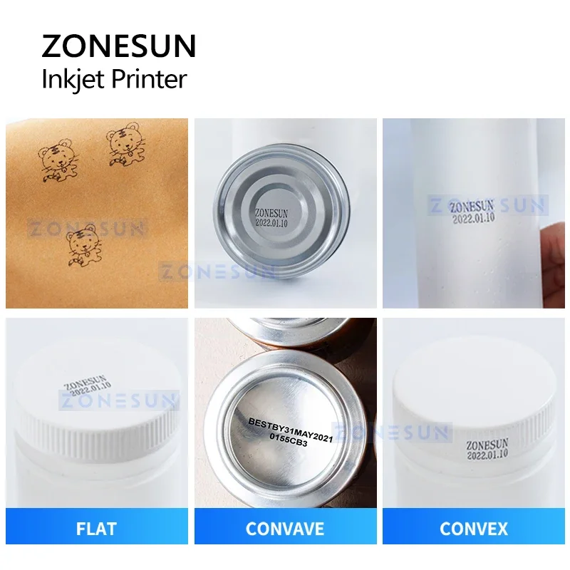 ZONESUN Handheld Inkjet Printer Touchscreen USB QR Coding Machine Carton Rubber Metal Serial Number Expiry Date ZS-HIP127