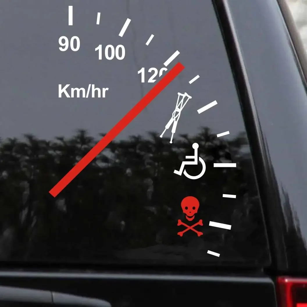 Speeding Safe Warning Funny Speedometer Cluster Vinyl Car Decal Bumper Sticker  car decoration