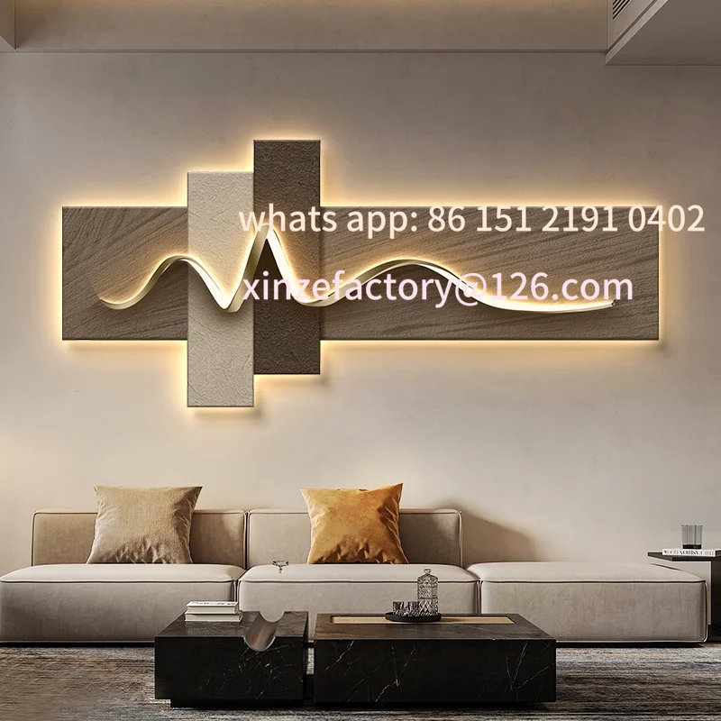 Customizable Light Luxury Wabi Sabi Style LED Decorative Painting Home Decoration Living Room Bedroom