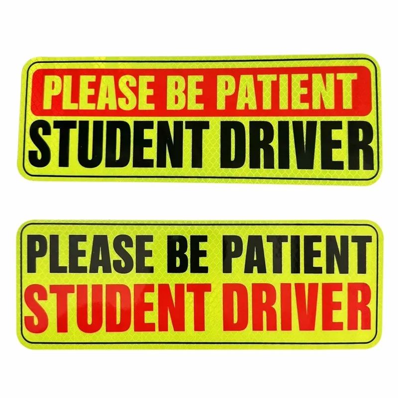 Student Driver Magnet for Car New Drivers Sticker Safety Warning Reflective Novice Driver Sticker Please Be Patient Student 1/3P