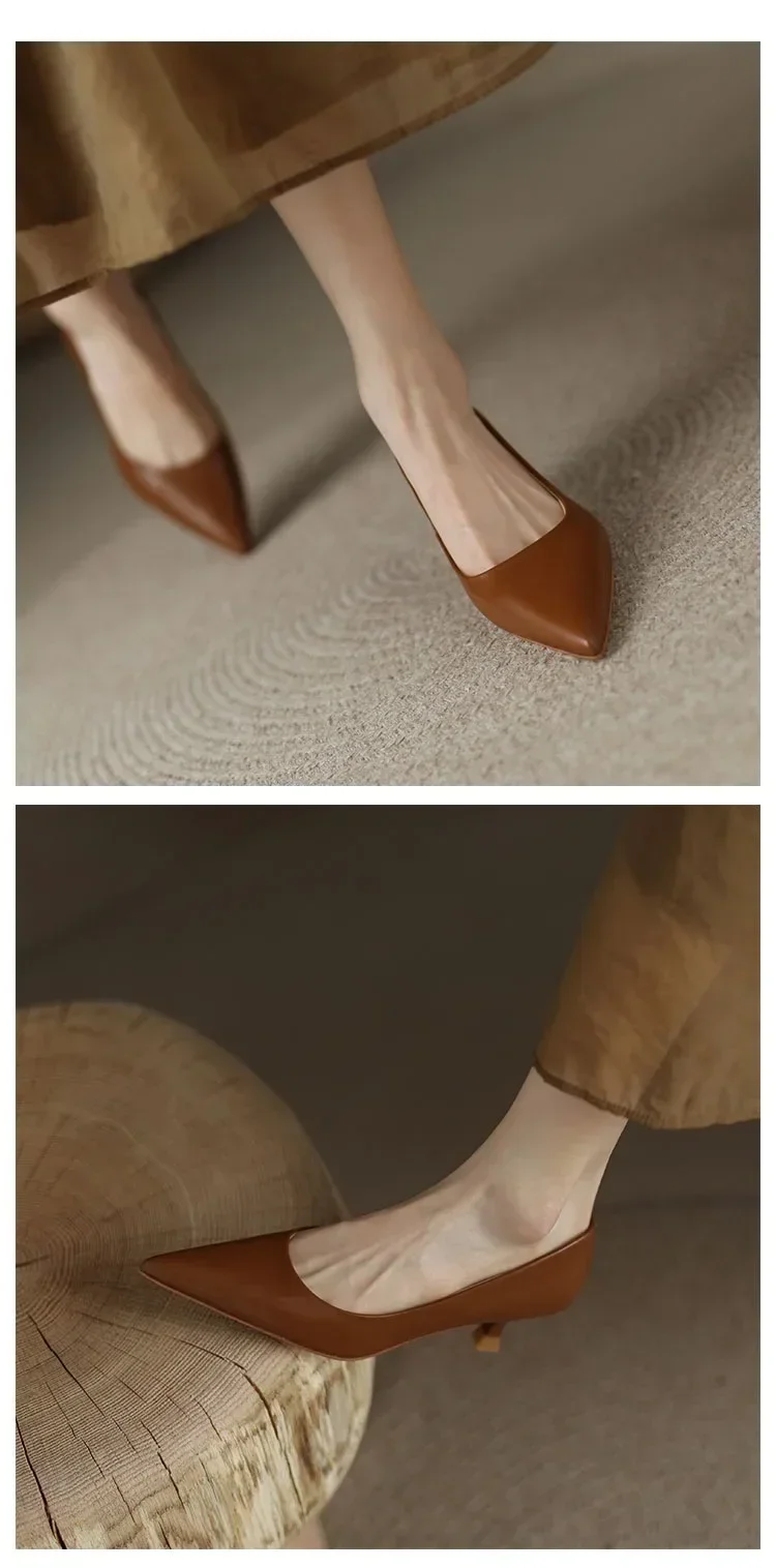 Sb02648d3e7db4983bab5a557bfb6e59fD Elegant Brown Stiletto Pumps for Women Medium Heel Party Office Wear