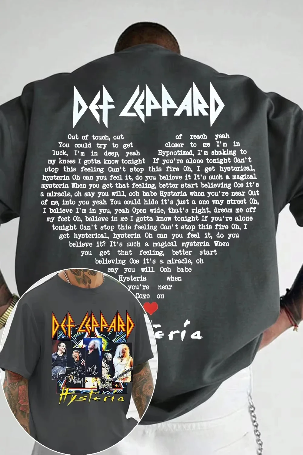 

Def Leppard Band Overszied Y2k Street Hip Hop Men Women Retro Streetwear High Quality Casual Cotton Soft Male Female Clothing