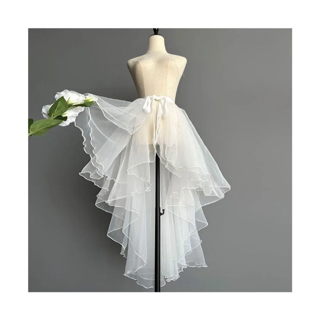 Irregular Half Skirt Ballet Tulle Dance Glass Middle Length Drag Tail Cos Anime Accessory Women's plus Size Spring Fashion