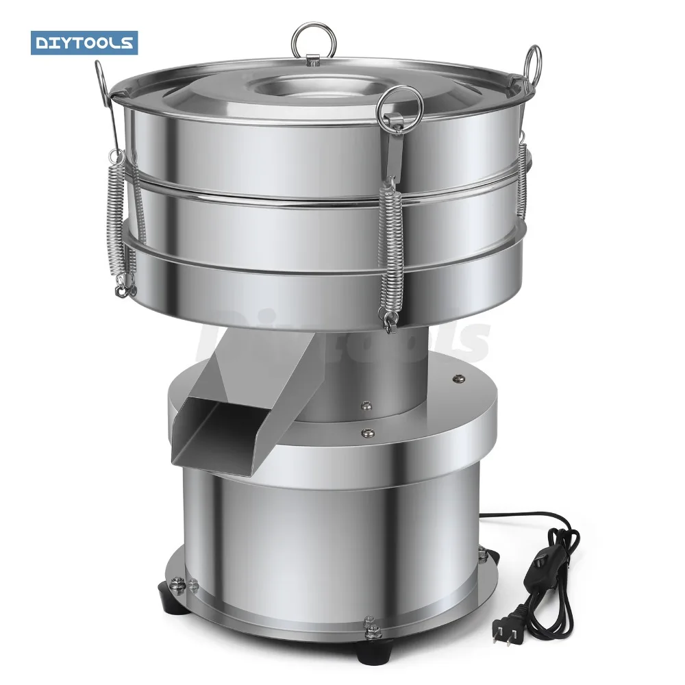 Stainless Steel Electric Vibrating Sieve Machine Powder Sifter Shaker For Flour Herbal Powder Spray Paint Pigment Lab Household