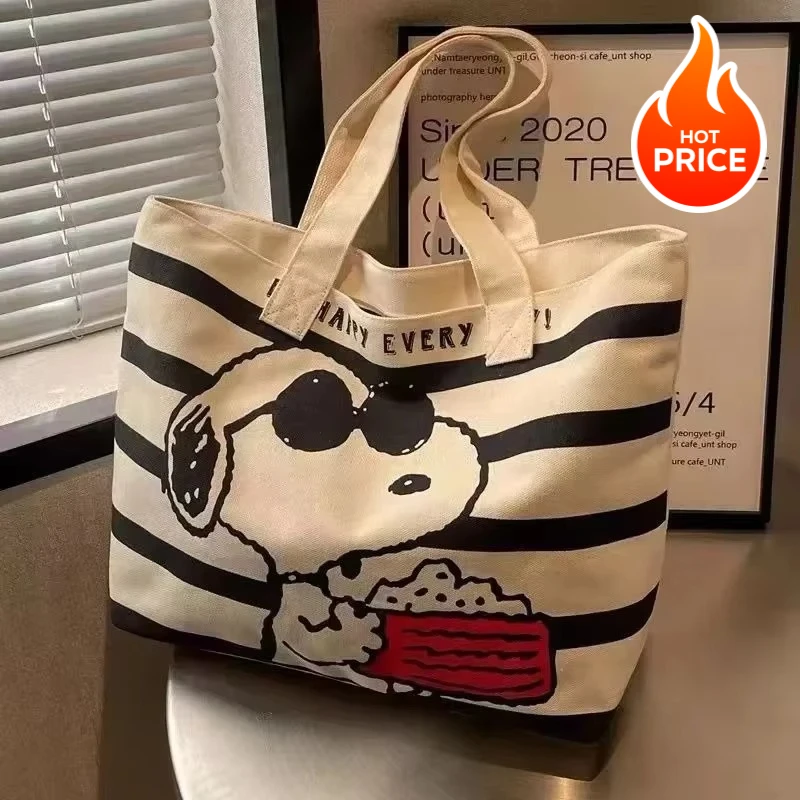 Canvas Bag Cute Cartoon Large Capacity Tote Bag New Korean Lazy Style Canvas Bag Simple and Versatile Casual Shoulder Bag Gifts