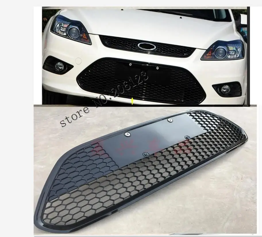 ABS Honeycomb Lacquer that Bake Up and Down Front Racing Grill Fit For Ford Focus sedan 4door 2009-2017 1PC