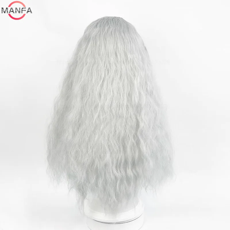 Griffith Cosplay Pruik Licht Grijs Krullend Golvend Lang Hittebestendig Synthetisch Haar Pruiken + Pruik Cap