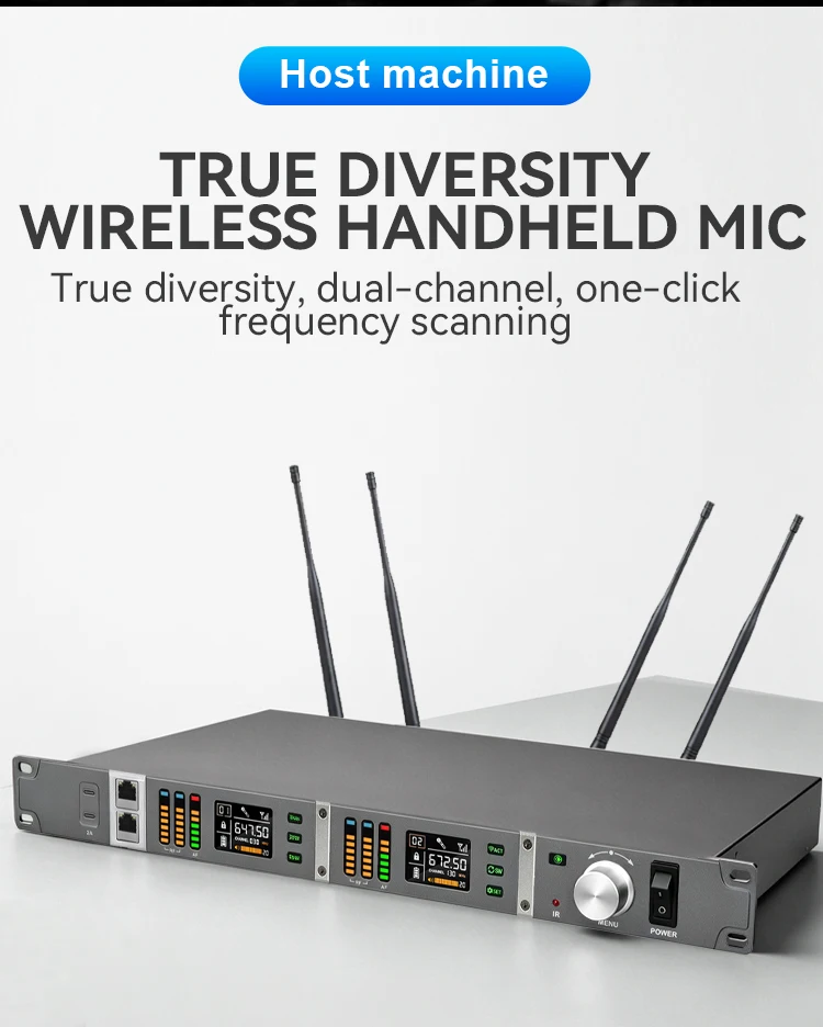 Paulkitson PX2 Drahtloses Mikrofonsystem UHF 2-Kanal True-Diversity 640-690MHz Handmikrofon-Empfänger-Set für professionelle Bühnenauftritte und Live-Karaoke – Detail 9