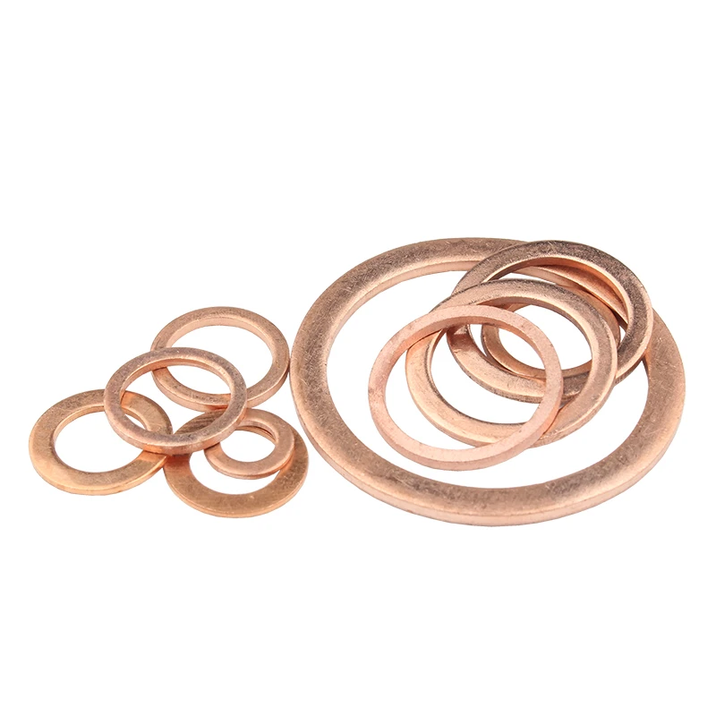 M6 M8 M10 M12 M14 M16 M18 M20 M22 M24 M27 M33 M36 Copper Washers Gasket Sealing Ring Flat Washer O Ring Solid Shim Metal Spacers