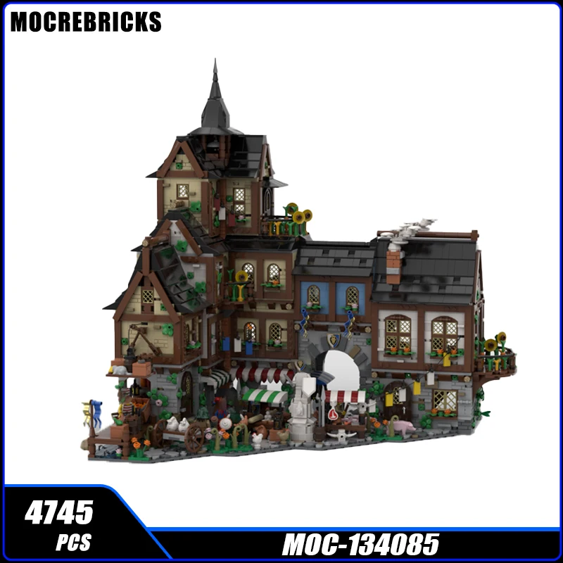 

Street View Series Medieval Town Centre Building Block MOC-134085 Collection Experts High Difficulty Puzzle Brick Toy for Gifts