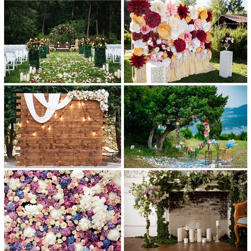 

Wedding Ceremony Photography Backgrounds Flower Birthday Engagement Party Portrait Backdrops For Photo Studio Props 210410HKW-03