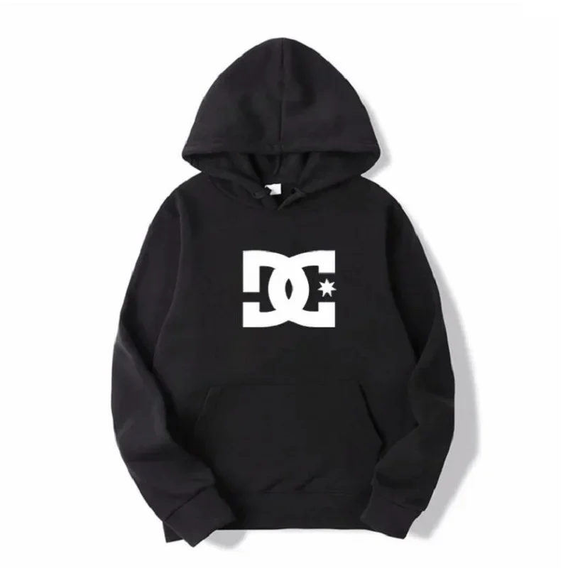 DC Women's and Men's Hooded Sweatshirt Long Sleeve Simple Sweatshirt Street Trend Large Gym Sweatshirt Autumn and Winter Fashion