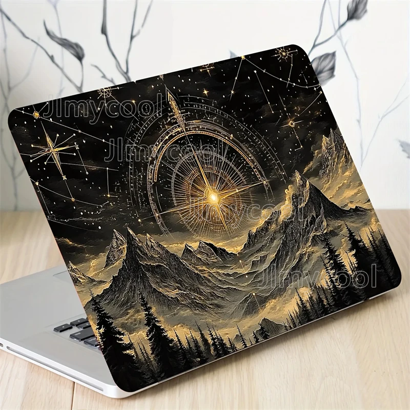 

Набор из 2-х предметов, наклейки для ноутбука с рисунком звездного неба, гор, водонепроницаемые, устойчивые к царапинам, подходят для ноутбуков, самоклеящаяся наклейка