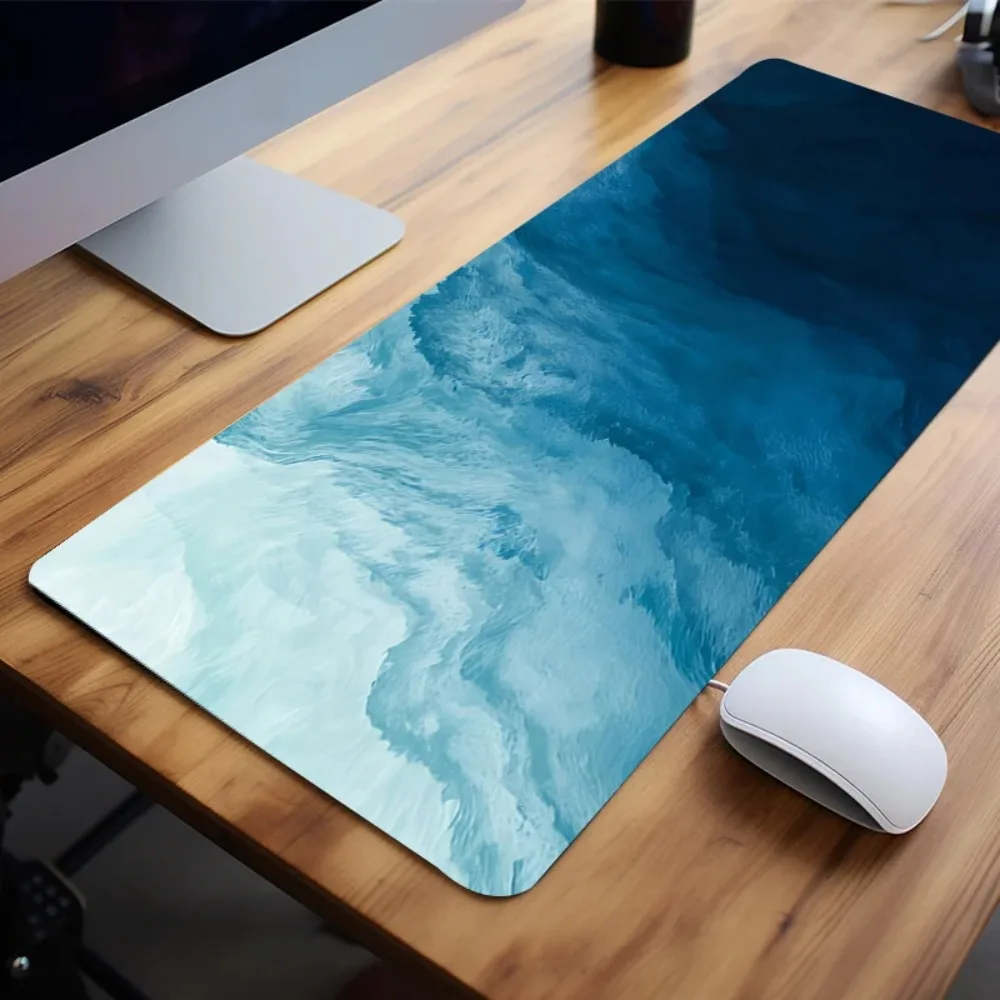 Abstract Ocean Waves Large Gaming Mousepad Computer HD Keyboard Pad Mouse Mat Anti-Slip Office Mousepad Desk Accessories Deskmat