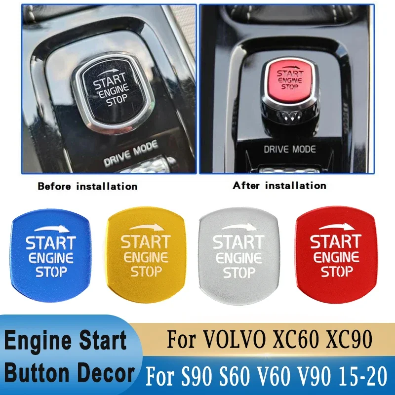 Car Engine Start Button Replace Cover Stop Swtich Key Decor Sticker Car Styling For VOLVO XC60 S90 S60 XC90 V60 V90 2015 -2020