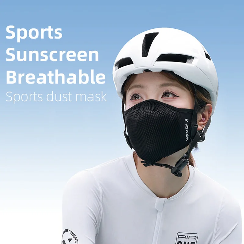 Máscara facial de ciclismo respirável anti-UV Máscara esportiva unissex de alta elasticidade Máscara de caminhada para corrida à prova de poeira