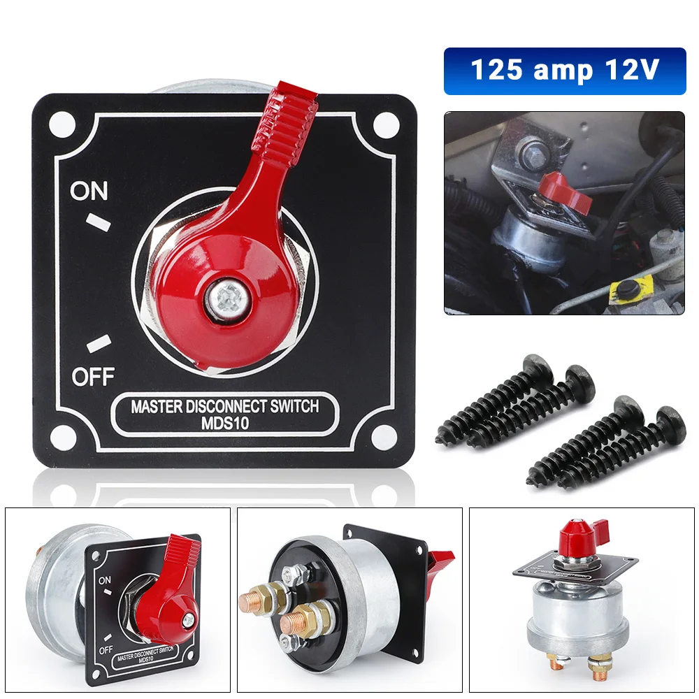 

New Car Racing Master Isolator Battery Disconnect Switch For RV Yacht Boat Camper 4 Post Alternator With Black Switch Panel Face