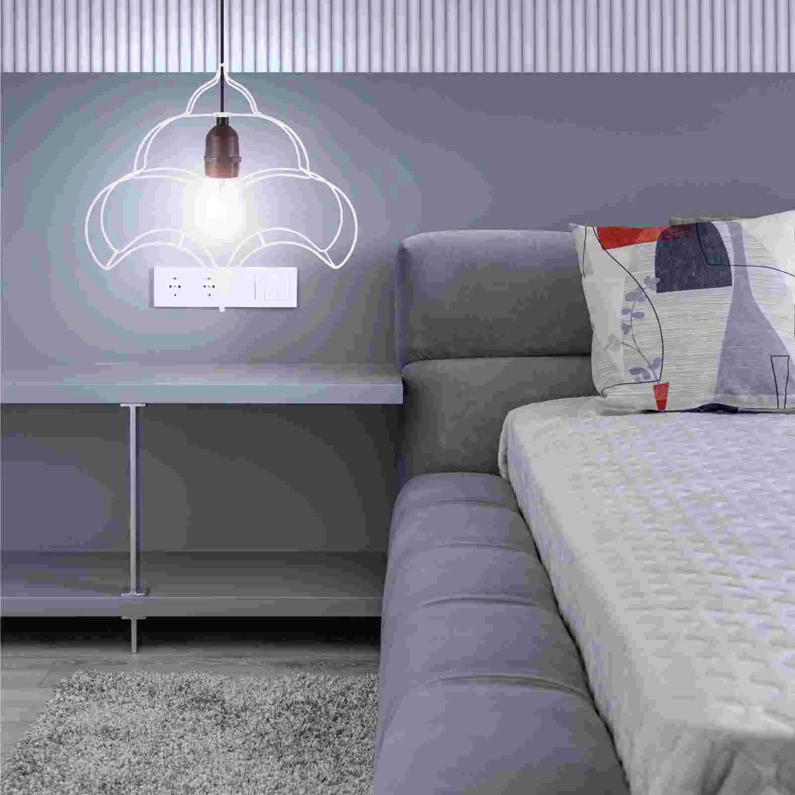 Soporte de luz en forma de estante de mesa, lámpara, marco DIY, marcos cuadrados de escritorio, luces de hierro, cubierta de Metal para pantalla