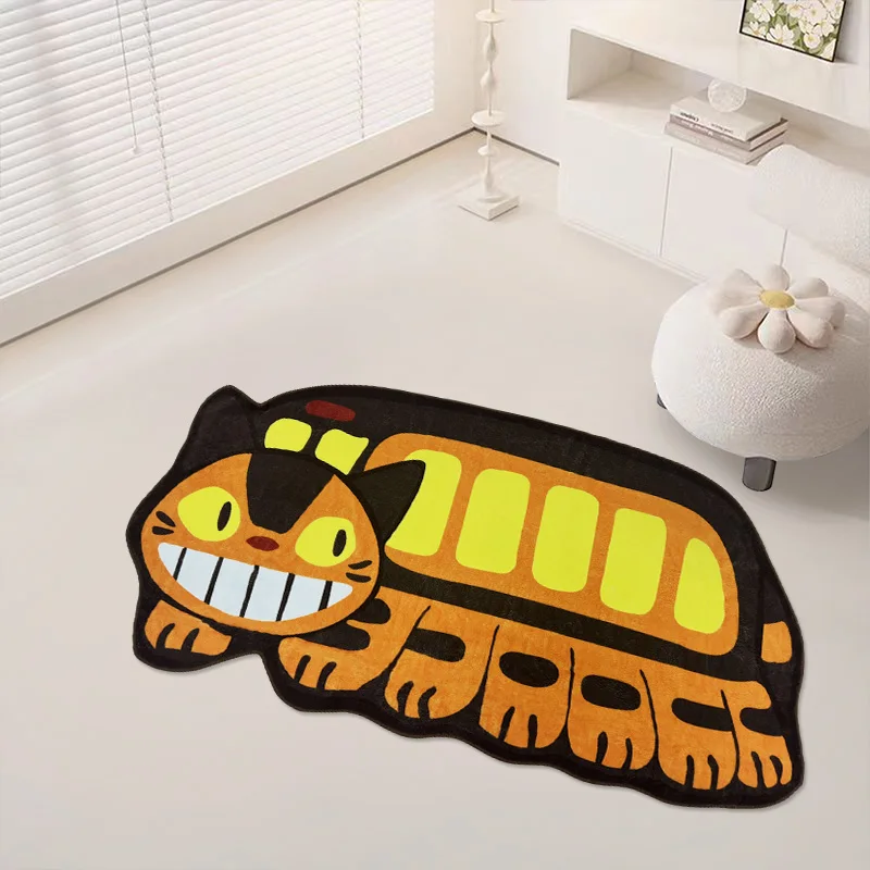 Cute Funny Cat Living Room Entrance Carpets Soft Cartoon Children\'s Room Bedroom Carpet Plush Irregular Cloakroom Balcony Rugs