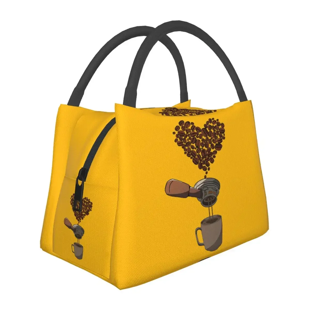 Coffee Beans Heart Barista Lunch Bag Insulated Cooler Waterproof Picnic Coffee Maker Oxford Tote Food Storage Bags