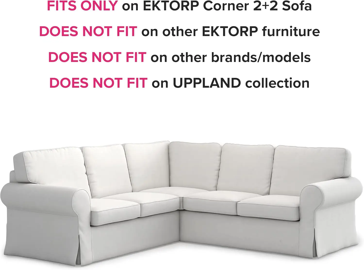 Sectional Sofa  Replacement Sectional Cover  Sectional  Couch  Only! (Cool White)