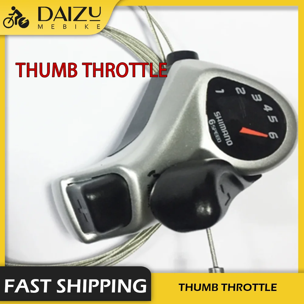 

Speed Control Cycling Right Handle No-Slip Rubber Thumb Throttle MTB Electric Bicycle 6 Speed Shifter Trigger Set Bike Shift