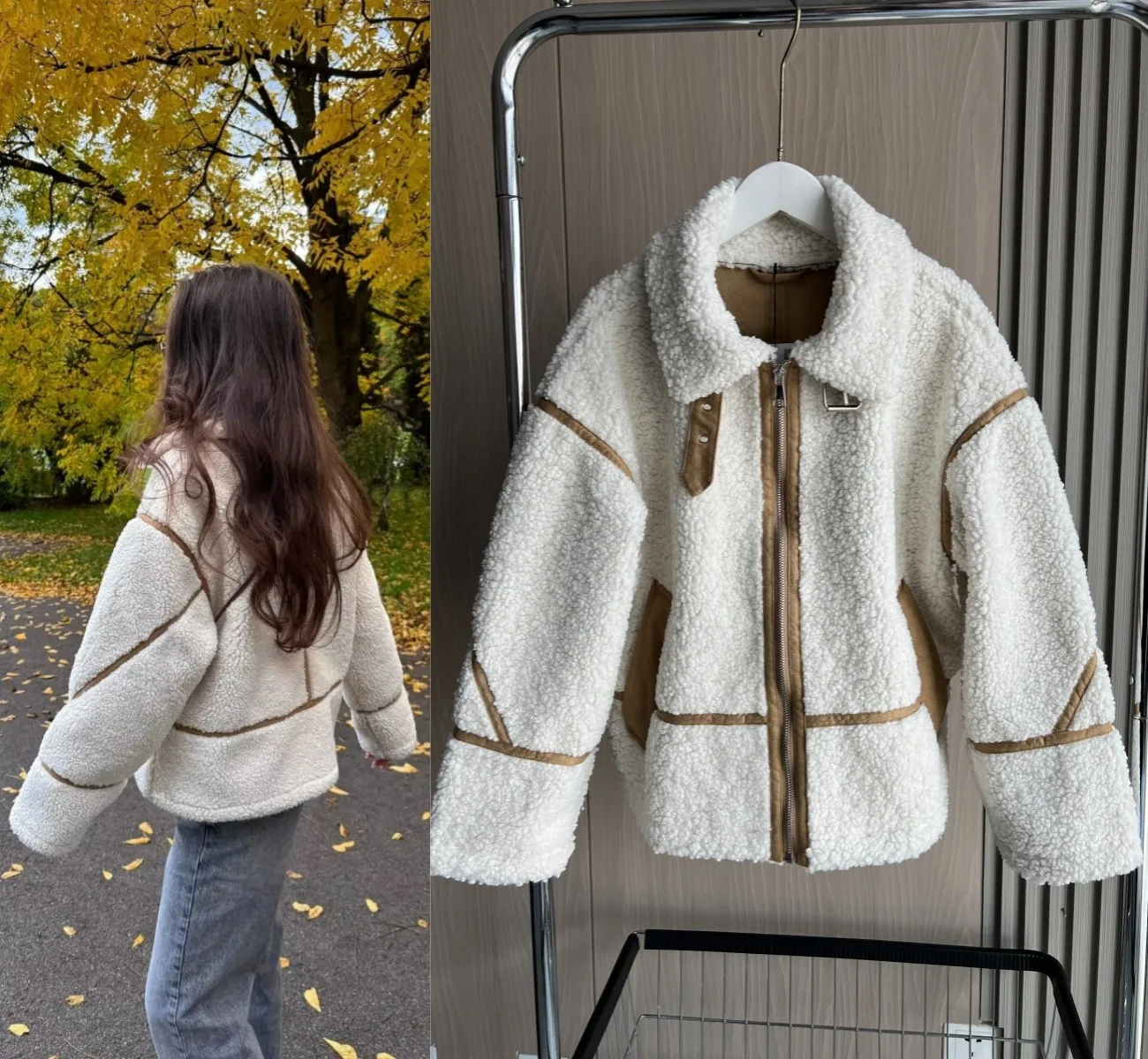 Shearling-like Coat Traf 2024 Winter New Arrivals Women's Fleece Reversible Long Sleeve Stand-up Collar Warm Jacket Coat 6318267