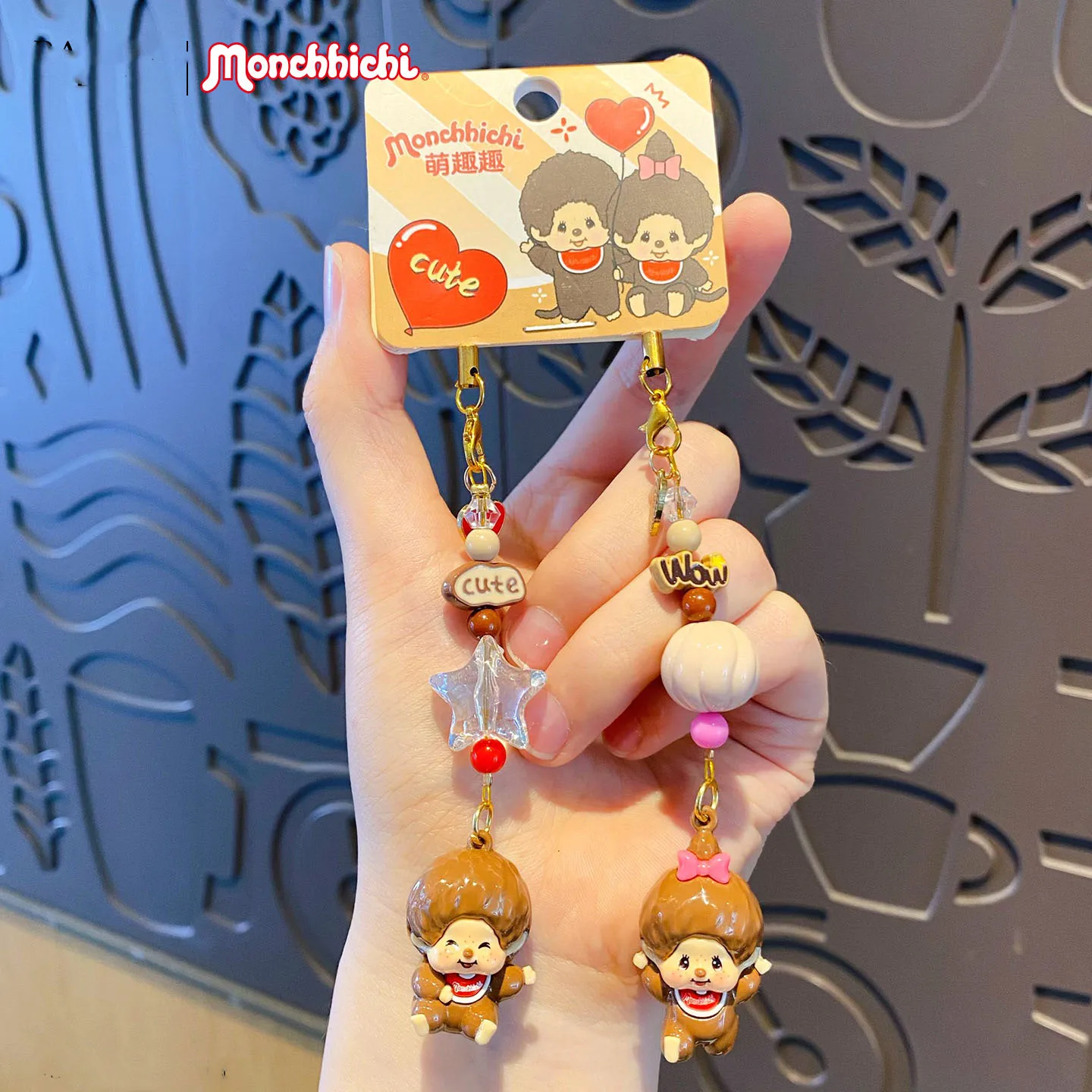 

for ‌Monchhichi Pendant pet backpack key chain cartoon creative cute pet couple schoolbag pendant