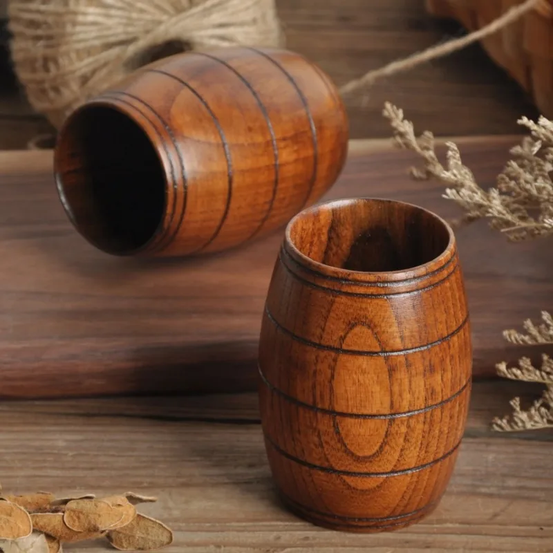 Tazas con forma de cubo de madera hechas a mano, taza de té para beber agua de abeto Natural, cocina creativa, Bar, artículos para beber para fiesta de verano, 1 ud.