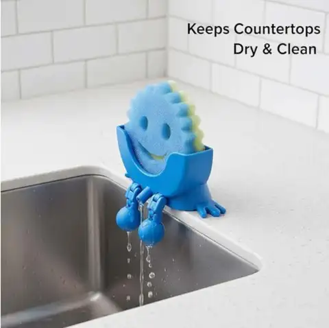 Cute Smiley Dishwashing Sponge Holder Scrub Peeing Drain Holder Plastic Soap Holder 2026 New