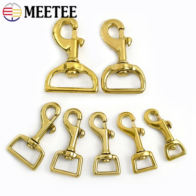 

2Pcs Meetee 12-38mm Brass Swivel Buckle Lobster Clasp Bag Strap Keychain Trigger Clasps Webbing Connector Snap Hook Accessories
