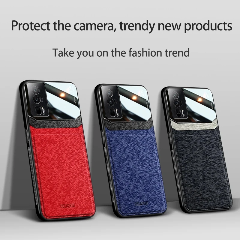 Pocof5pro 5G Case Acrylic Splice Leather Soft Frame Back Cover For Xiaomi Poco F5 F 5 Pro 5G Shockproof Coque Poko Little F5Pro