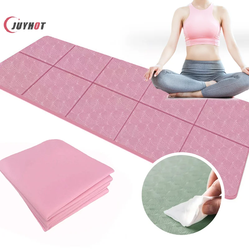 

4mm TPE Dual-Sided Folding Yoga Mat Portable Non-Slip Surface Exercise Mat Fitness Tasteless Pilates Workout Gym Mats