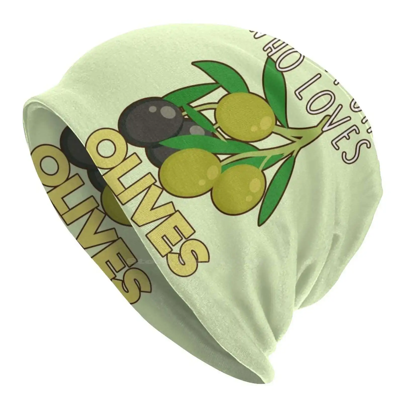 Just A Girl Who Loves Olives. Knitted Hat Warm Beanie Outdoor Caps Olives Fruit Food Cute Olive Funny Olive Olive