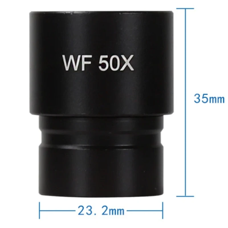 Ocular Biológico do Microscópio Toda a Lente de Vidro Ótica do Metal Tamanho 23.2 mm da Relação da Lente Wf50x