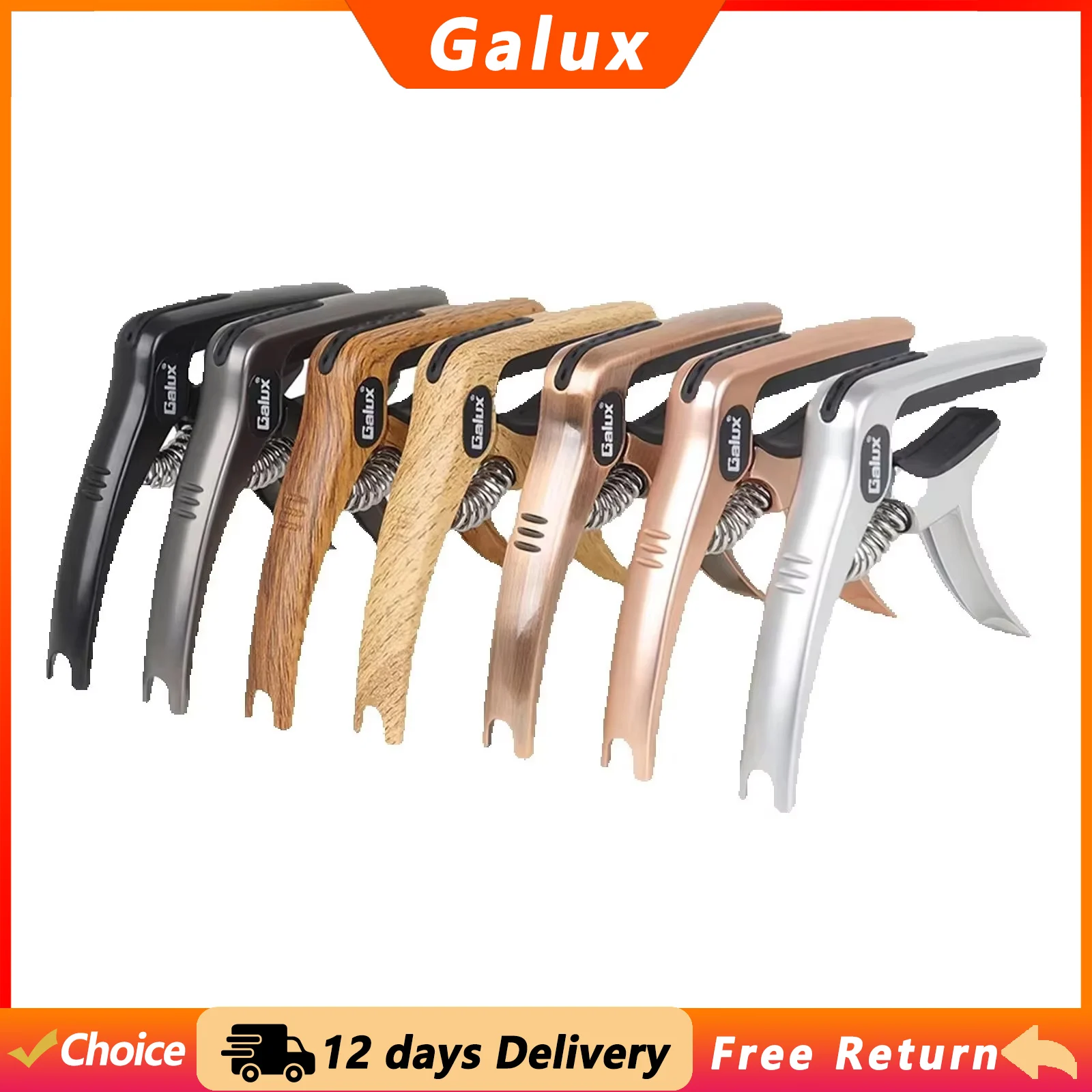 GALUX GC-501A Guitar Capo Universal Multifunctional Alloy Capo Acoustic Classical Electric Guitar Bass Ukulele Banjo Mandolin