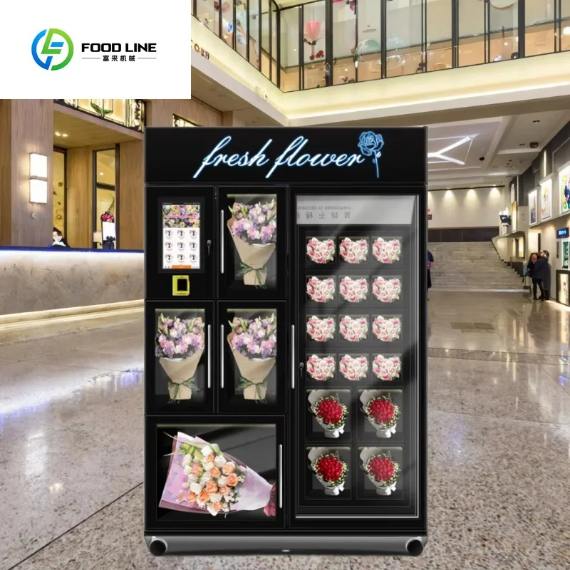 

20 Locker Small Rose and Big Bouquet Cooling System Flower Vending Machine