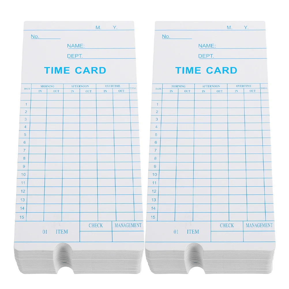 100Pcs Timecards Employee Time Tracking Versatile Application Office Restaurant Hotel Efficient Record Keeping Attendance