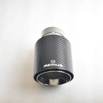 汽車碳纖維亮面排氣管尾嘴 Y型雙出口排氣管消音器噴嘴裝飾 通用不銹鋼黑色 6 最佳銷售 假排氣管 - №4