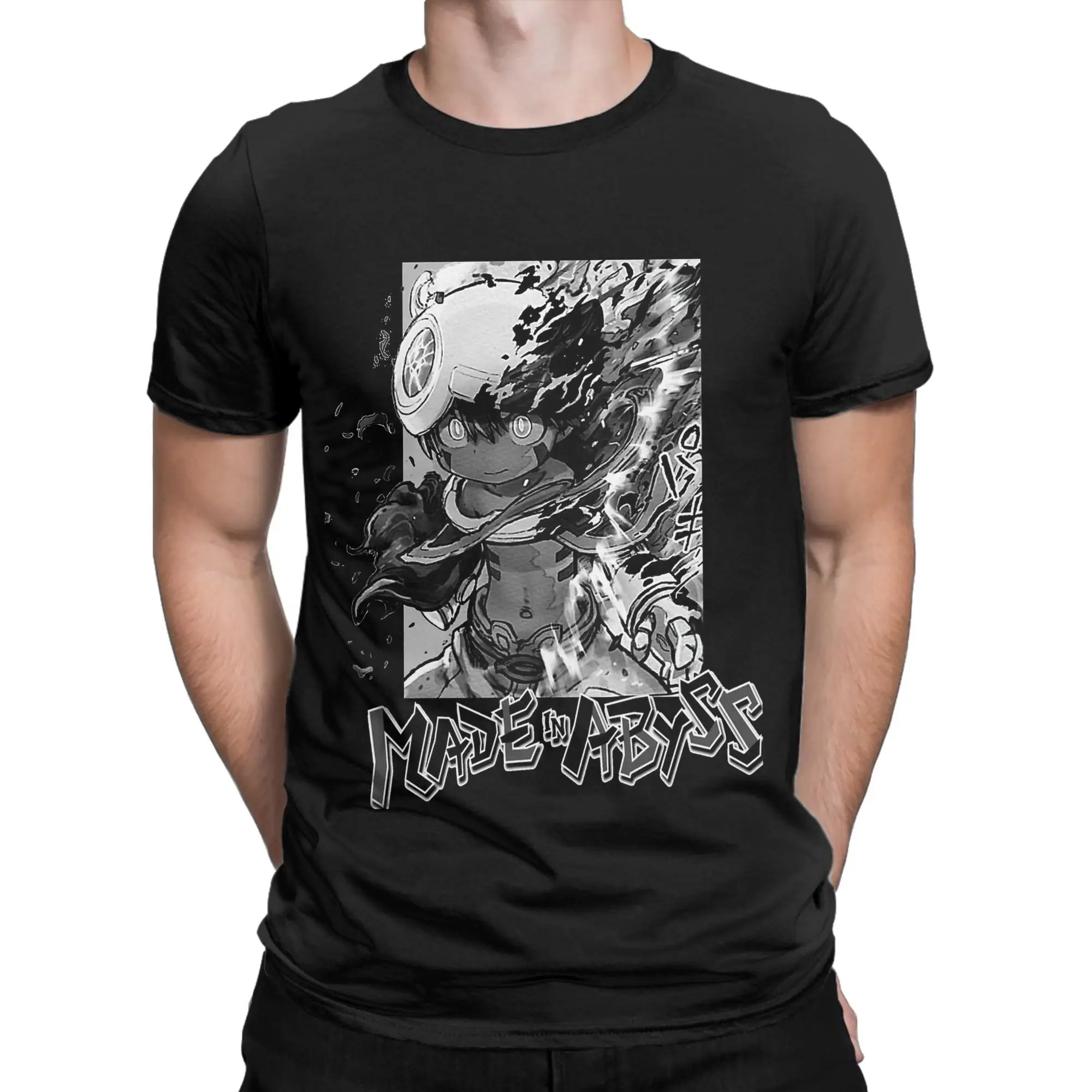 Made in abyss  Cotton T-Shirt For Men's Summer Reg fight  Fun T Shirts Comfortable Tee Shirt Oversize Custom Logo Clothing