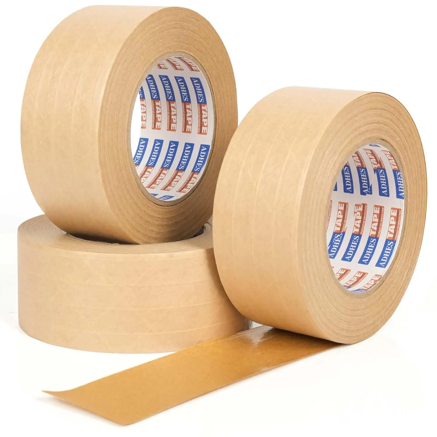 

ADHES Water Activated Tape 2" x 55yds, 3 Rolls, Reinforced Kraft Gummed Paper Tape, Eco-Friendly, Strong Adhesive Shippi
