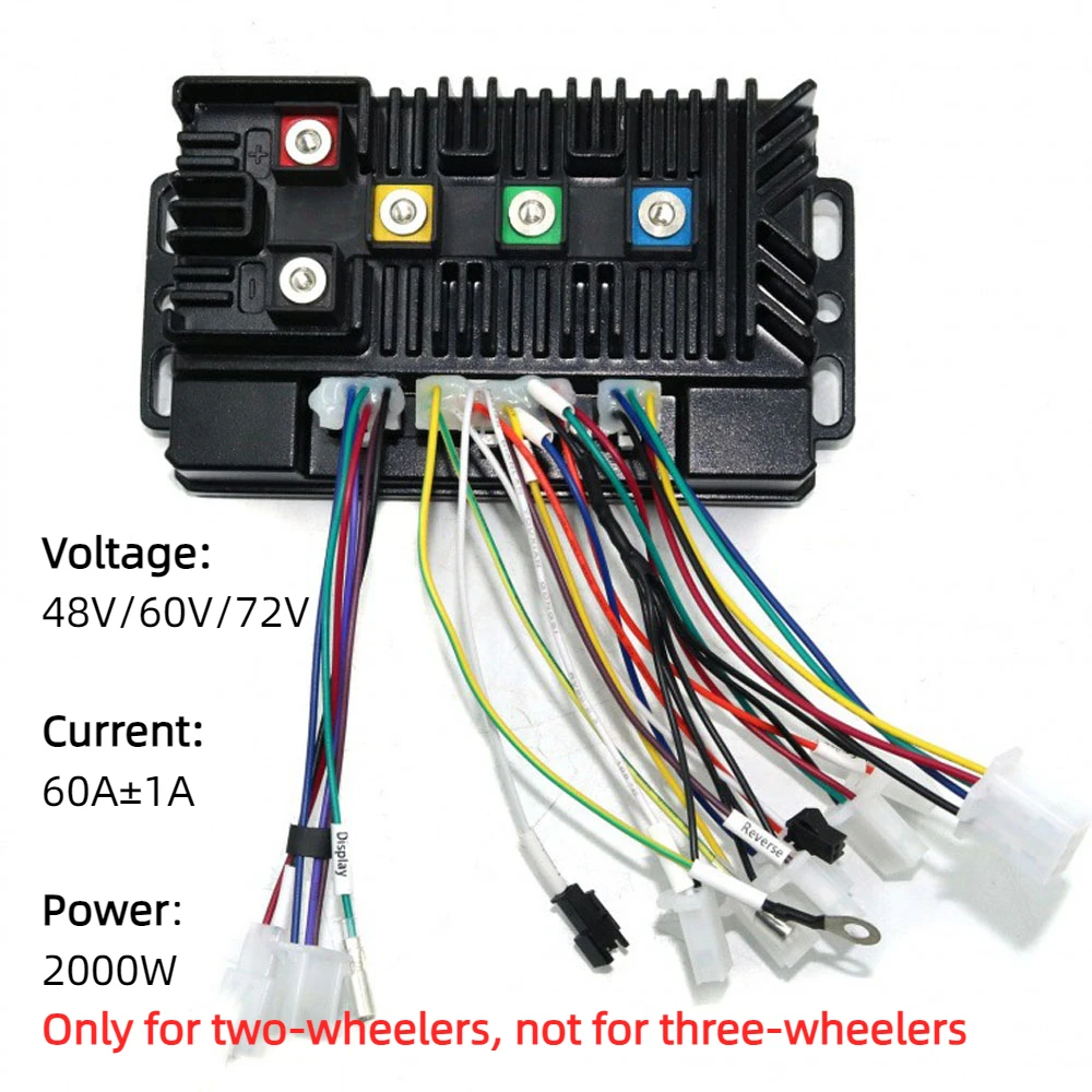 48V/60V/72V Electric Vehicle Controller 2000W High Power 60A Self-learning Brushless Controller for Two-wheeled Electric Vehicle