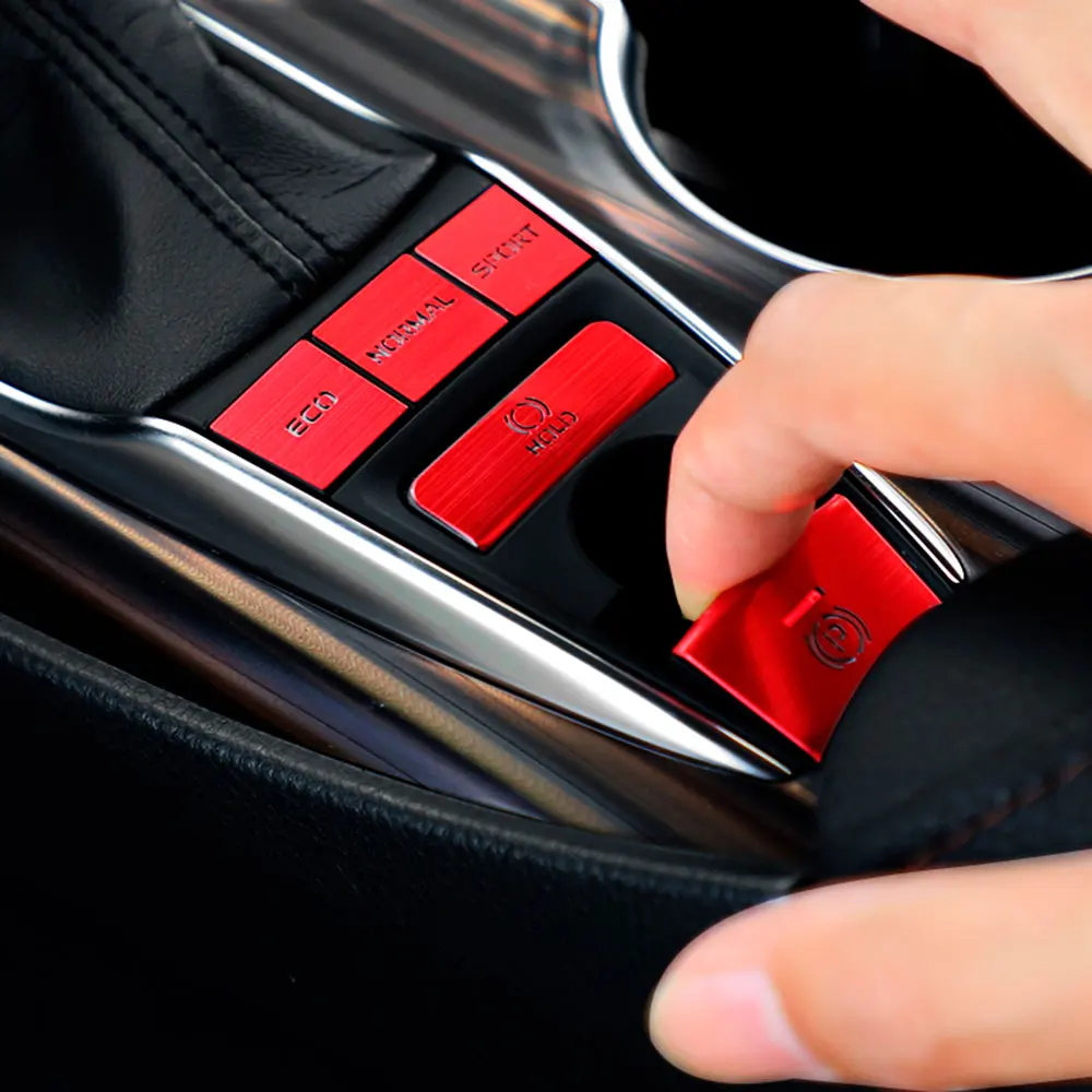 5pcs Car Gear Shift Panel Button Cap Cover Switch Frame Trim Sticker Decoration Decals For Toyota Camry 2018-2022 Accessories