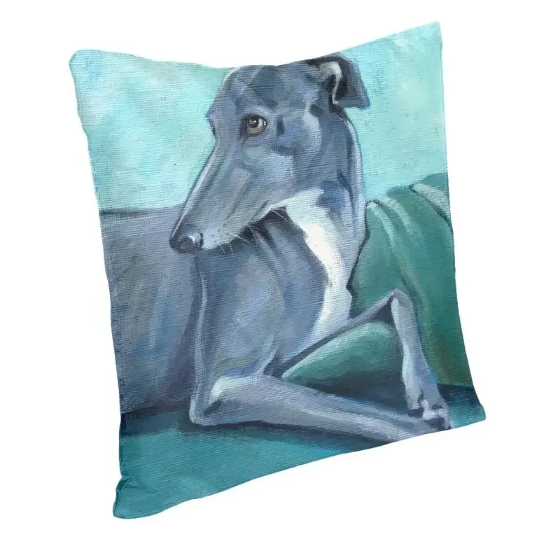 Luxury Greyhound Cushion Cover 40x40cm Soft Whippet Sihthound Dog Pillow Case for Sofa Car Square Pillowcase Decoration