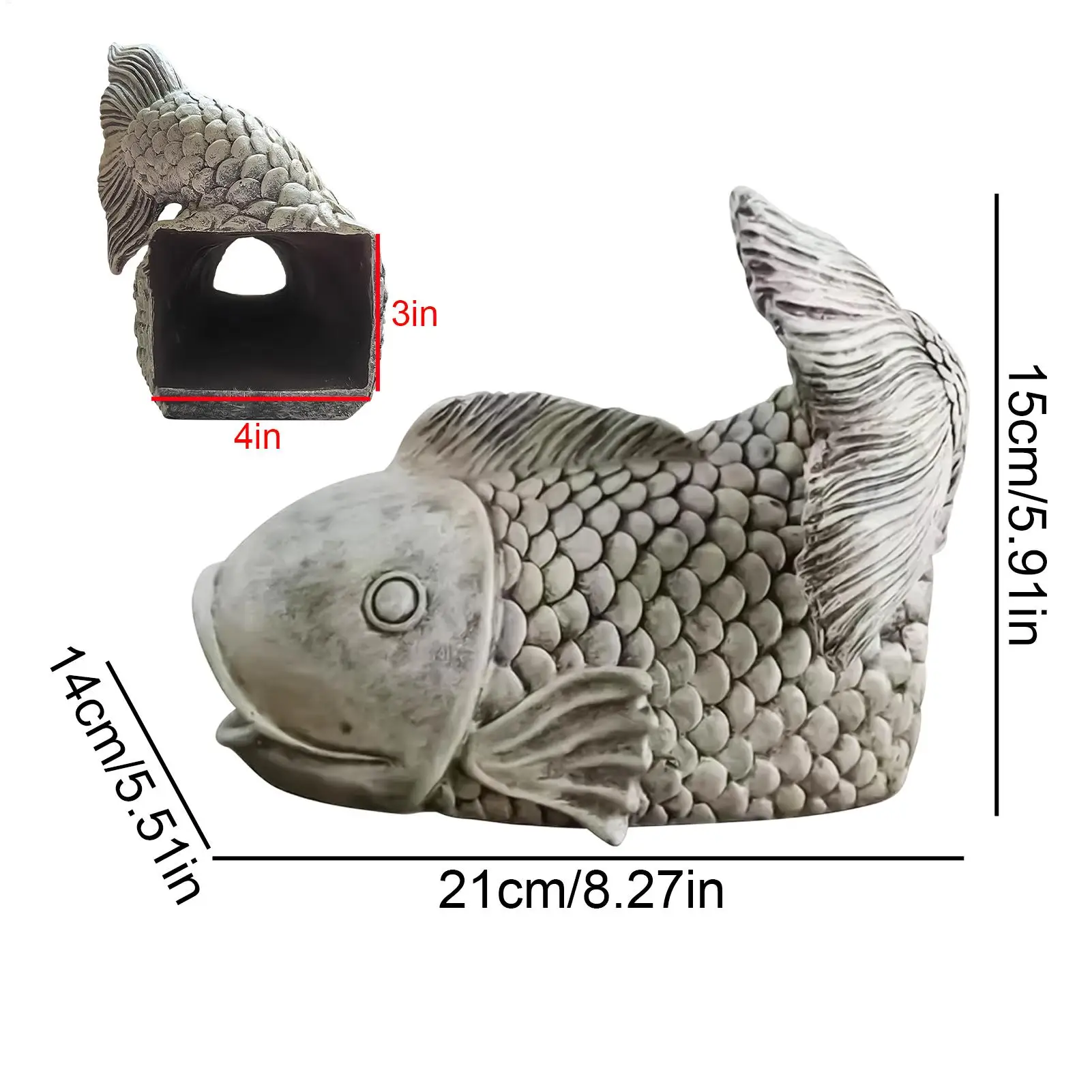 Rain Diverter Gutter Extension Downspout In Fish Shape Dynamic Water Flow Block Sculpture Extension For Residential Yard Garden