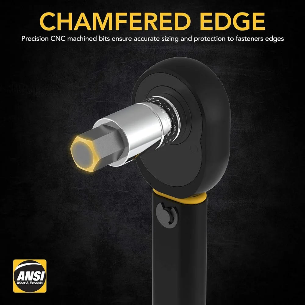 Master HEX Bit Socket Set, Premium S2 Alloy Steel | Complete 32-Piece, SAE and Metric Set | Enhanced Storage Case (LX-144)