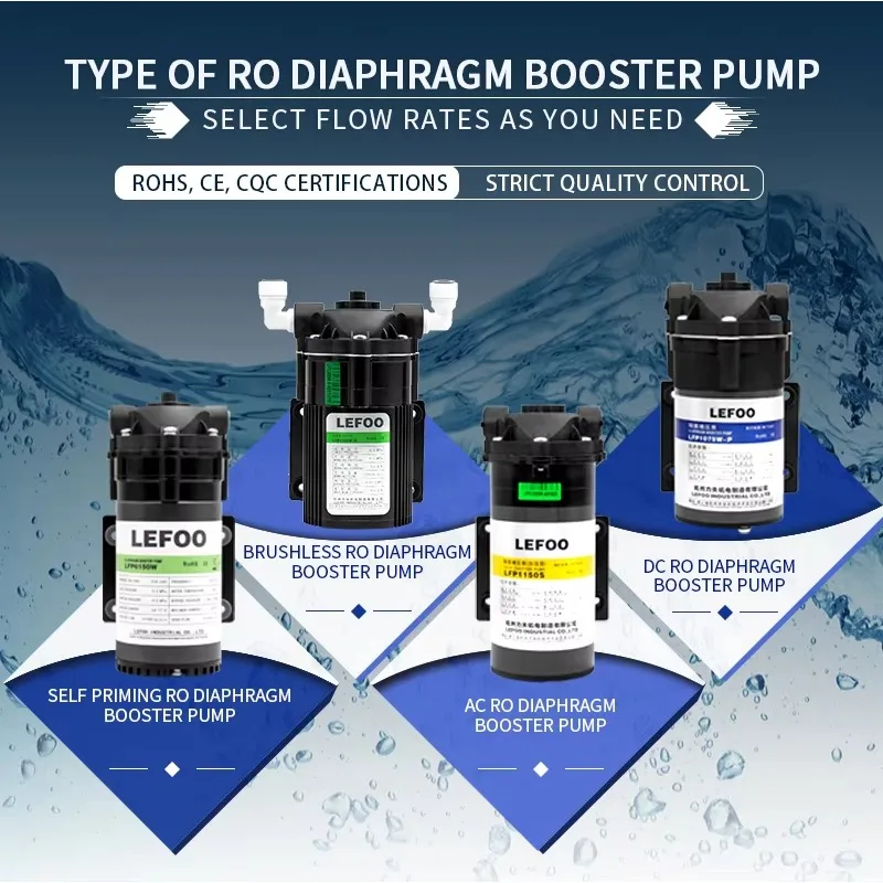 300gpd 24vDc Brushless Home Ro Pump Professional Domestic Diaphragm Water Booster Pump for Purifier Water Dispenser view 6