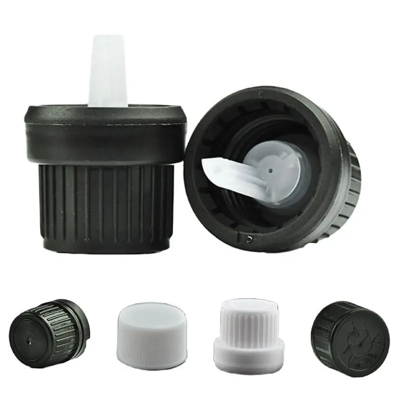 18mm Screw Tamper Evident Cap with Drop Plug for Essential Oil Bottle,Plastic Cap for 5ml/10ml/15ml/20ml/30ml/50ml/100ml Bottle